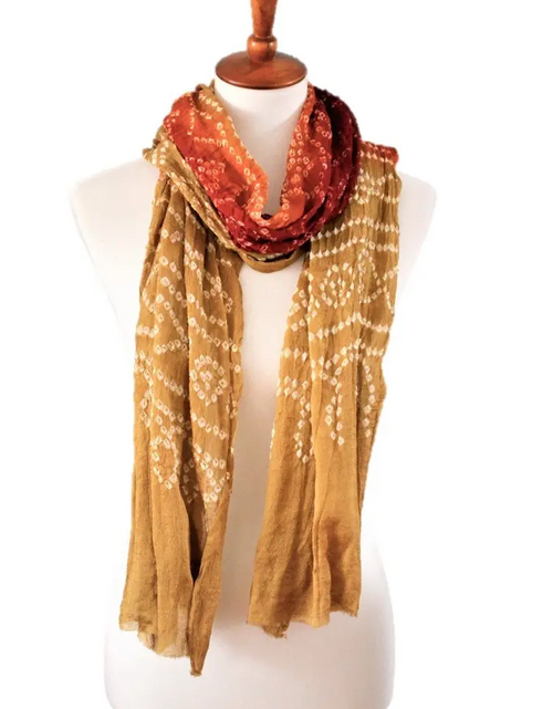 Load image into Gallery viewer, OMSutra Tie-dye designer fashion Silk Scarves
