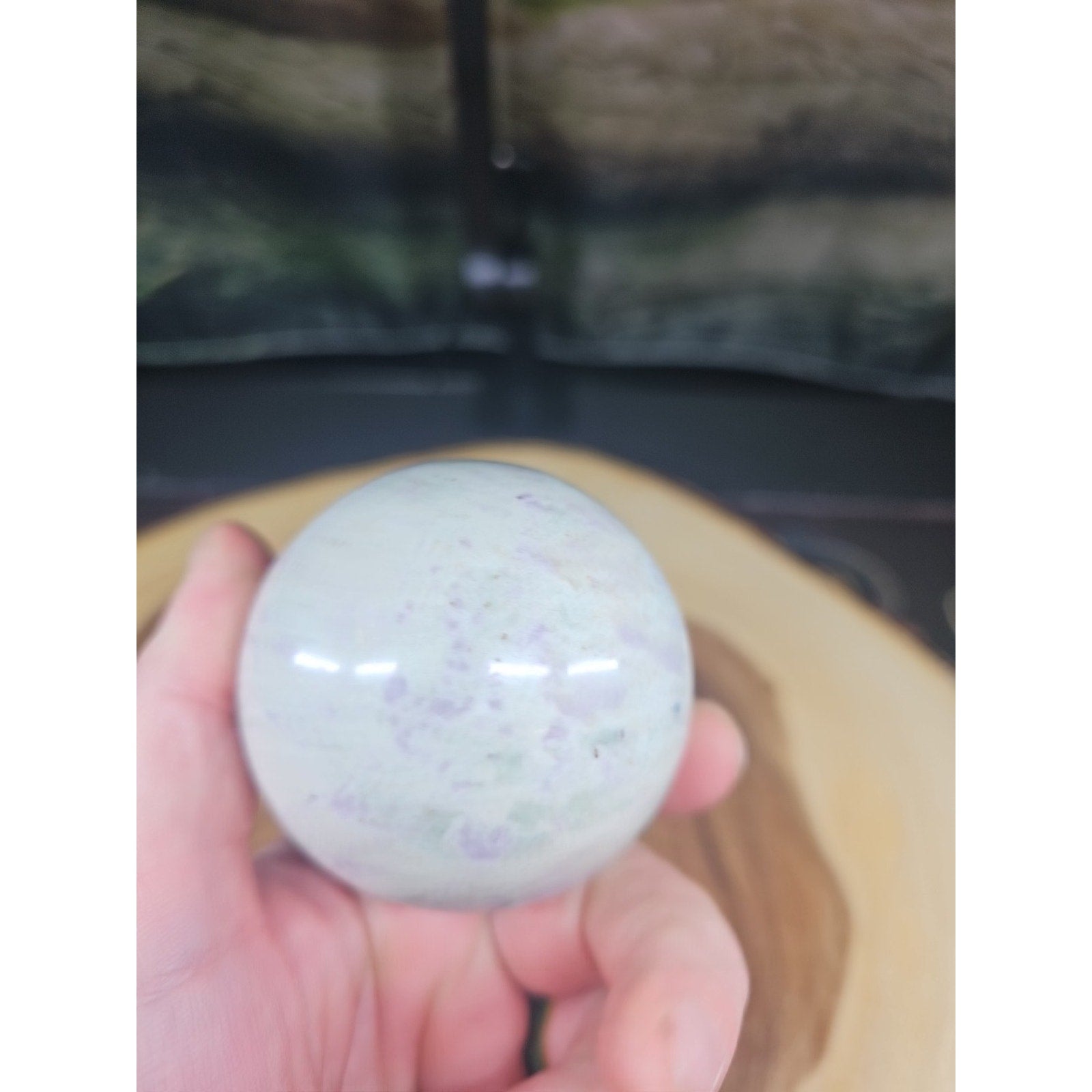 Natural Quartz Crystal Jasper Sphere Ball Polished 63mm &stand