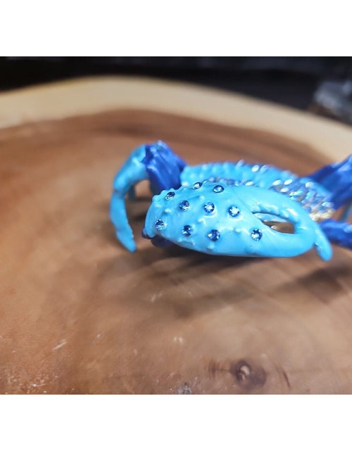 Load image into Gallery viewer, Crab Trinket Box W/3 Herkimer Diamonds Covered In Gemstones
