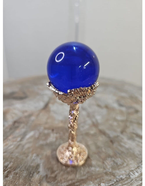 Load image into Gallery viewer, Blue Quartz Crystal Sphere 40mm 80g W/ Stand Beautiful piece!!
