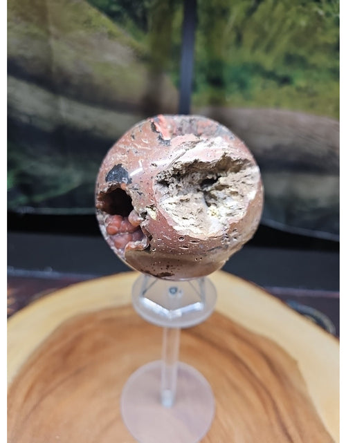 Load image into Gallery viewer, 1.17LB Natural Vesuvianite Agate Carnelian Crystal Geode Sphere Ball Healing
