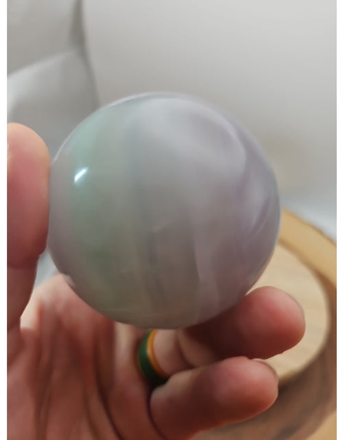 Load image into Gallery viewer, 1.17lb Natural Rainbow Fluorite Quartz Crystal Sphere Ball Polished
