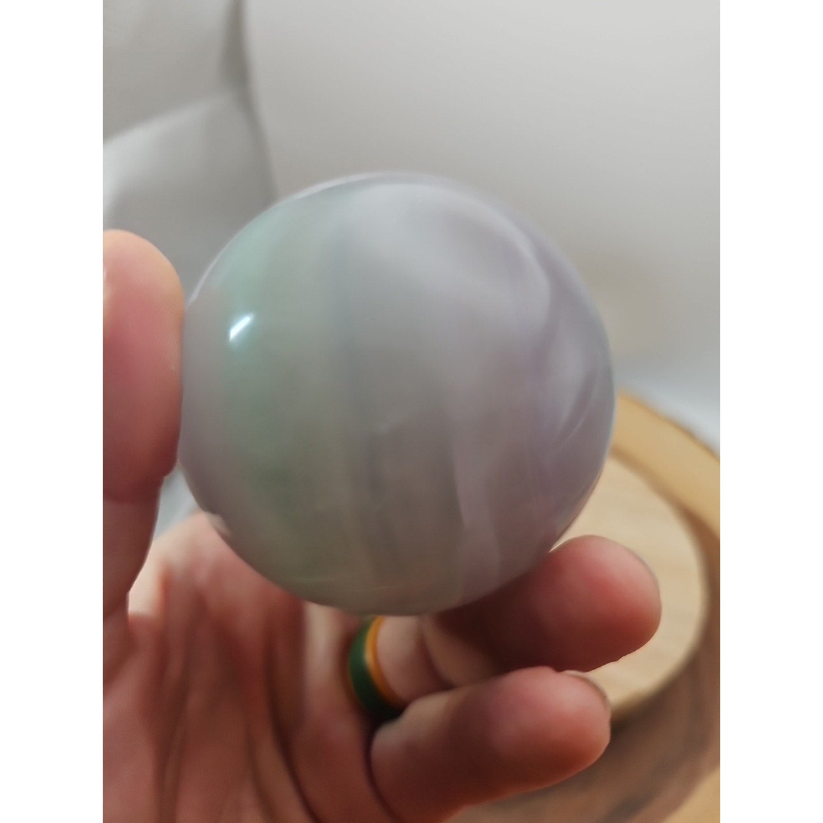 1.17lb Natural Rainbow Fluorite Quartz Crystal Sphere Ball Polished