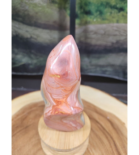 1.15LB 1Pcs Natural Polychrome Ocean Jasper Crystal Flame Point Carved Healing