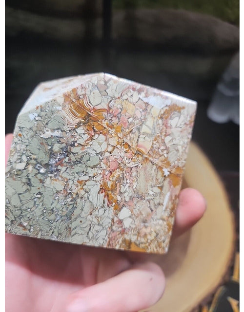 Load image into Gallery viewer, 2.83LB 1Pcs Natural Ocean Jasper Onyx Quartz Crystal Geode Square Heptahedron
