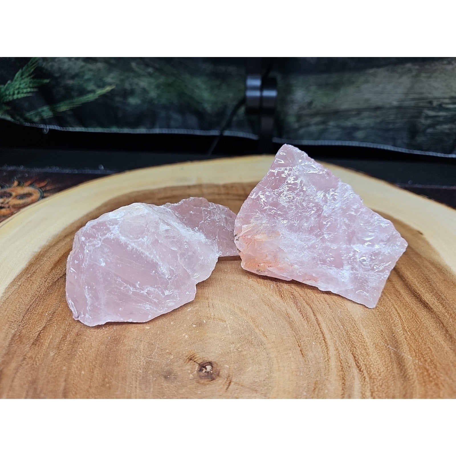 1 Pair Rose Wuartz Raw Chunk 1lb