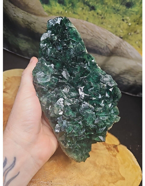 Load image into Gallery viewer, 3.2lb NATURAL Green FLUORITE Quartz Crystal Cluster Mineral Specimen
