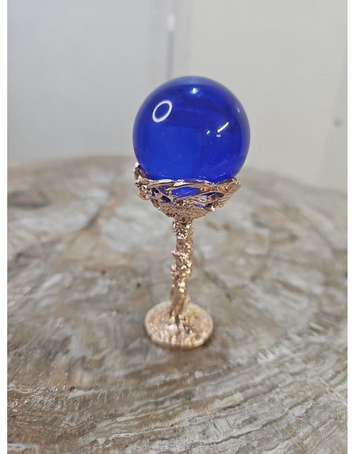 Load image into Gallery viewer, Blue Quartz Crystal Sphere 40mm 80g W/ Stand Beautiful piece!!
