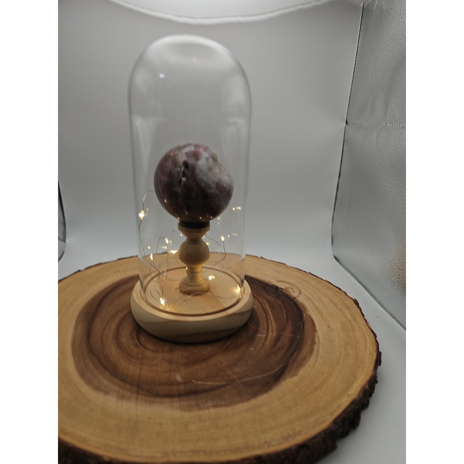 Druzy Ocean Jasper Sphere With Case 60mm