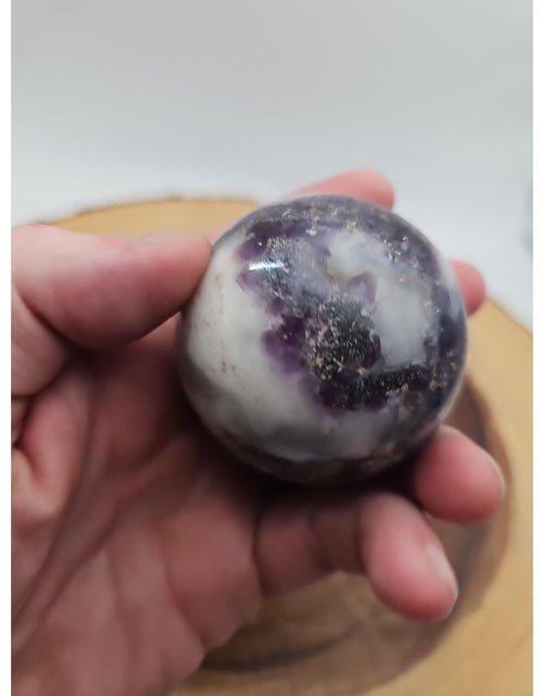 Load image into Gallery viewer, Rainbow Labradorite Sphere .45lb 53mm W/Dragon Stand
