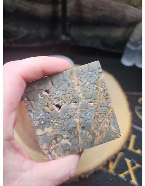 Load image into Gallery viewer, 1.87LB 1Pcs Natural Ocean Jasper Onyx Quartz Crystal Geode Square Heptahedron
