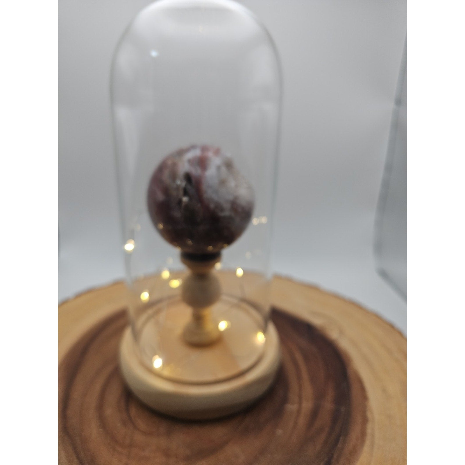 Druzy Ocean Jasper Sphere With Case 60mm