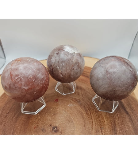 Fire Quartz Crystal Sphere 55-60mm W/stand 1 Each