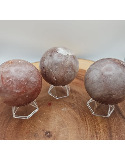 Load image into Gallery viewer, Fire Quartz Crystal Sphere 55-60mm W/stand 1 Each
