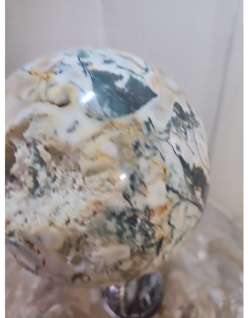 Load image into Gallery viewer, 7.5LB Natural Water Grass Agate Quartz sphere Crystal Mineral specimen W/Stand
