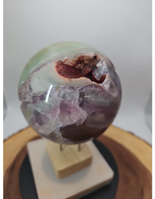Load image into Gallery viewer, Rainbow Fluorite Quartz Crystal Sphere - Polished Healing
