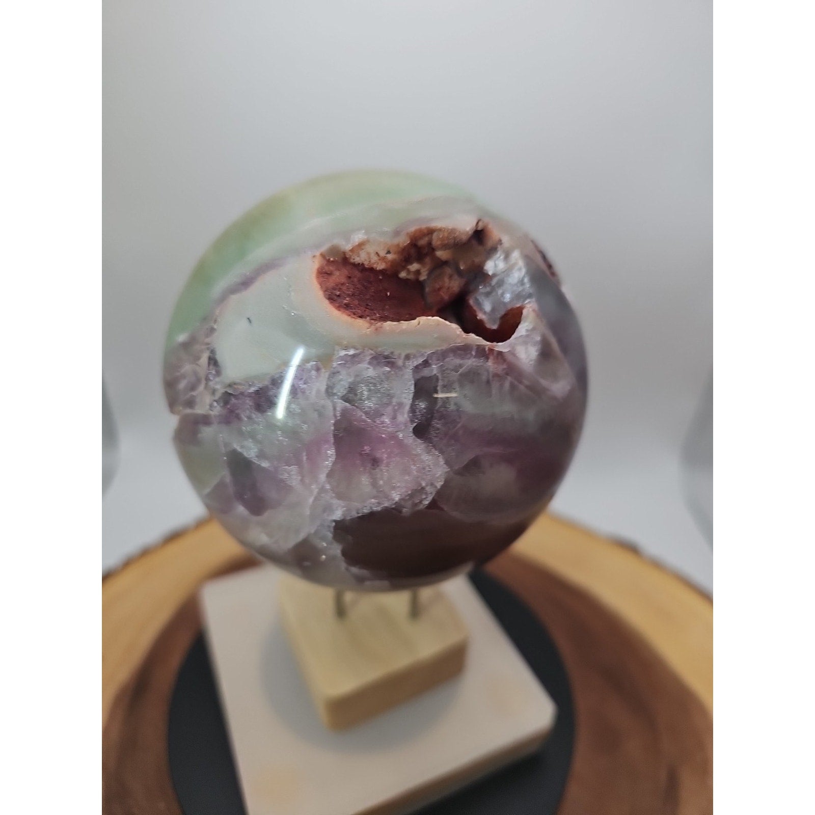 Rainbow Fluorite Quartz Crystal Sphere - Polished Healing