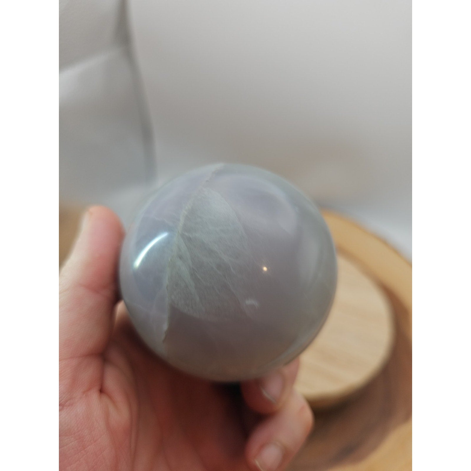 1.17lb Natural Rainbow Fluorite Quartz Crystal Sphere Ball Polished