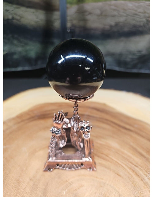 Load image into Gallery viewer, Black Obsidian Quartz Sphere 50mm W/Stand
