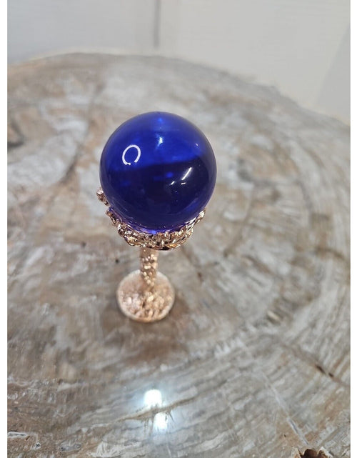 Load image into Gallery viewer, Blue Quartz Crystal Sphere 40mm 80g W/ Stand Beautiful piece!!
