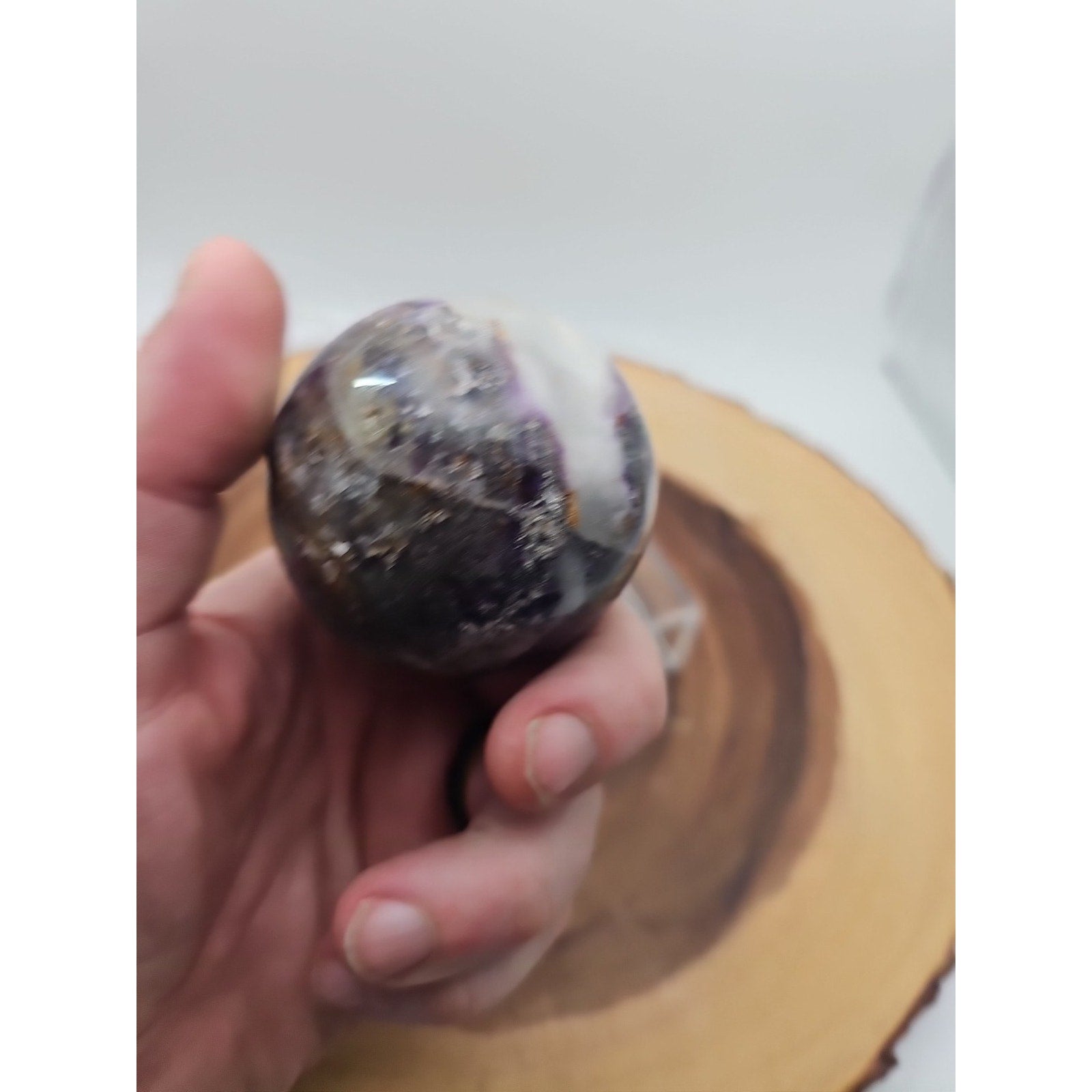 Rainbow Labradorite Sphere .45lb 53mm W/Dragon Stand