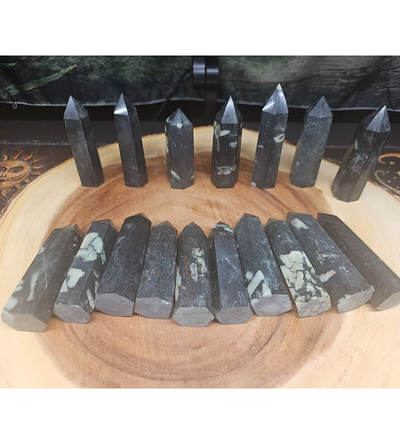 .74lbs Avg 4Pcs Natural Plum Blossom Jasper Crystal Point Tower Polished Healing