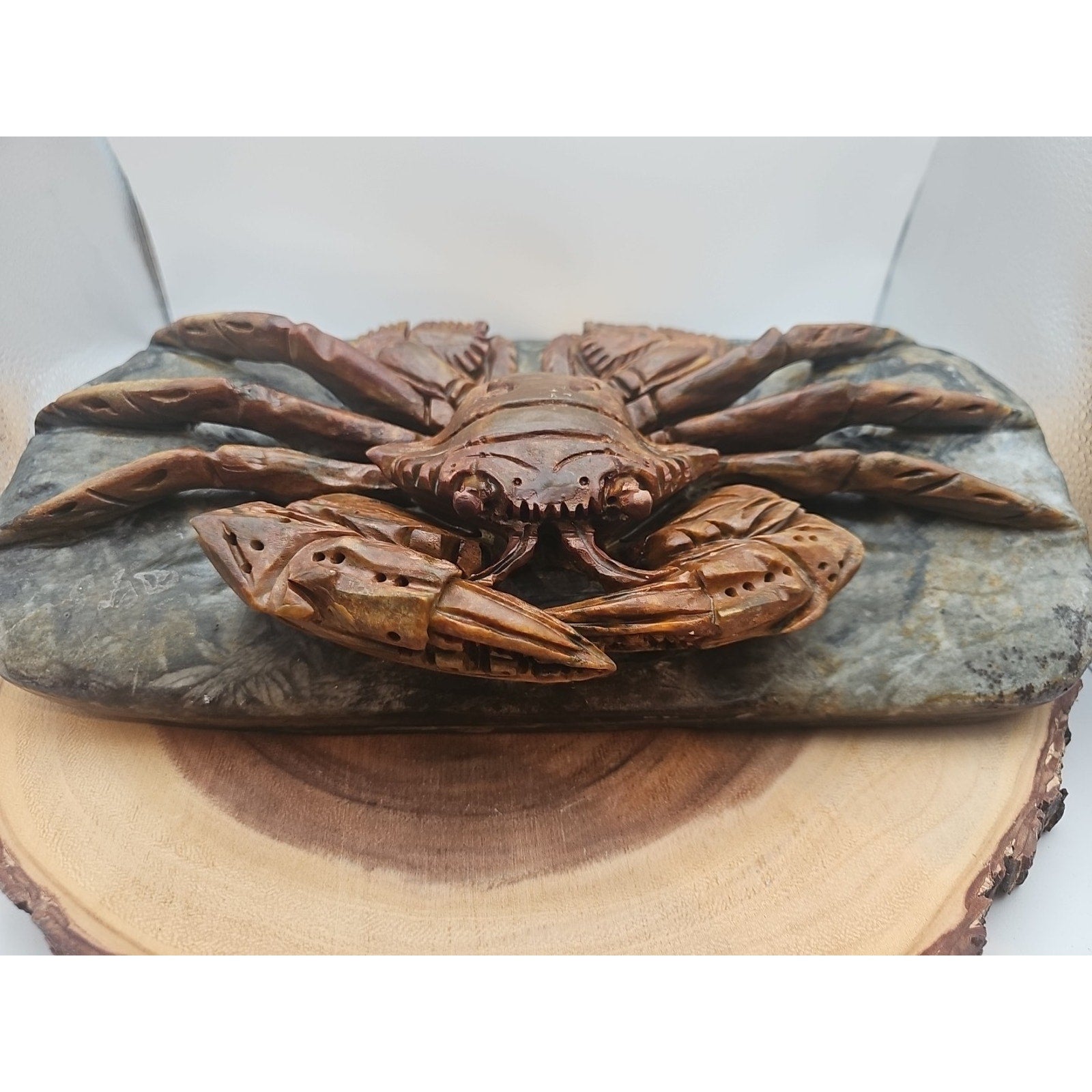 7.4LB Natural Mao Gong shi crab skull hand carved crystal specimen healing