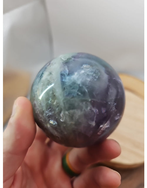 Load image into Gallery viewer, 1.10lb Natural Rainbow Fluorite Quartz Crystal Sphere Ball Polished
