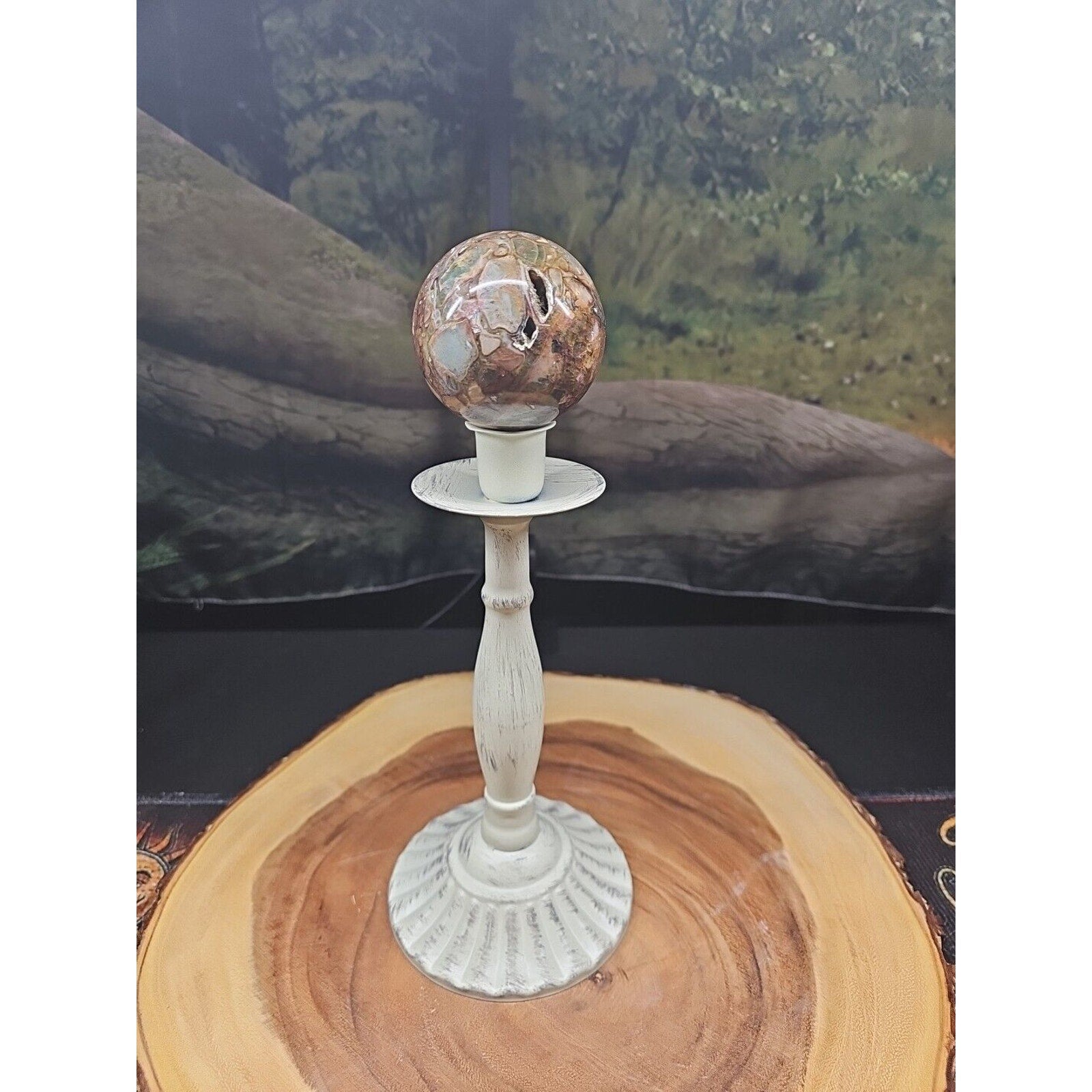 Ocean Jasper Agate Sphere 64mm W/Stand