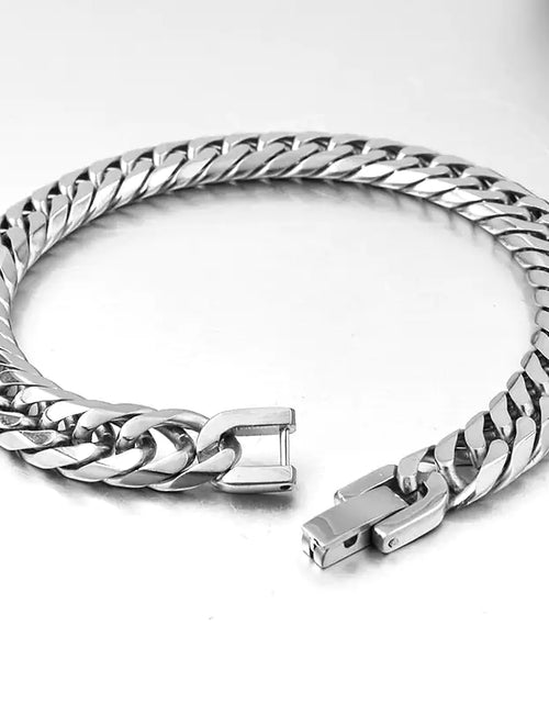 Load image into Gallery viewer, Stainless Steel Curb Dome Link Wristband Jewelry
