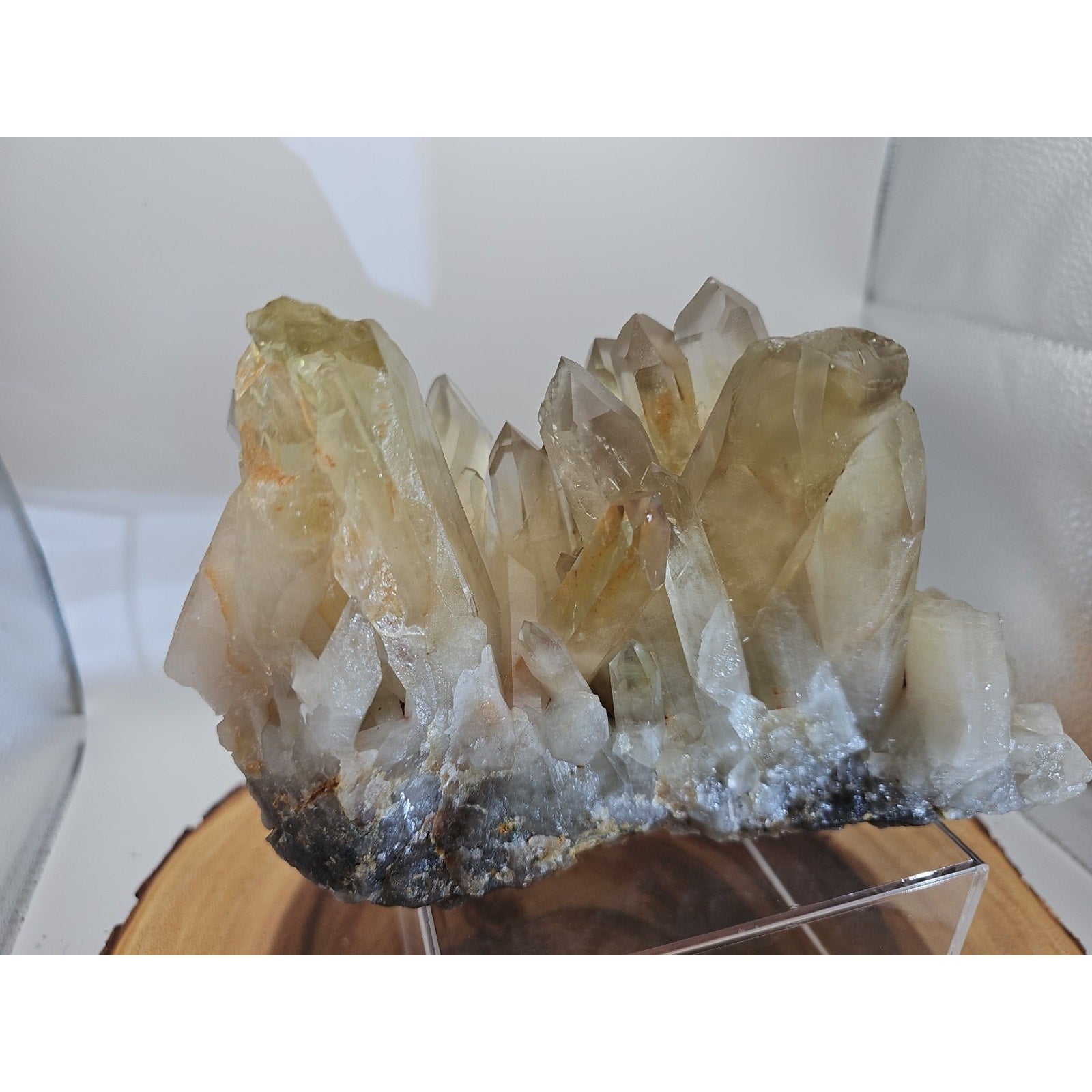 4.2LB Natural citrine cluster mineral specimen quartz crystal restoration-