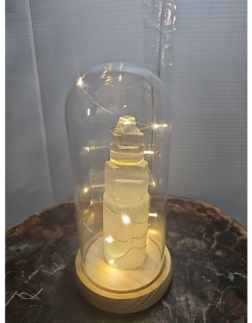 Load image into Gallery viewer, 6in 429g Selenite Tower In Case W/led Lights
