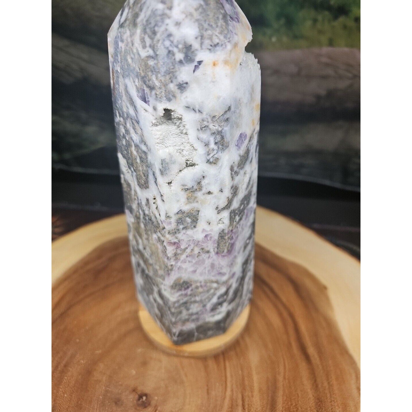 3.41LB 1Pcs Natural Rainbow Fluorite Quartz Crystal Point Tower Polished Healing