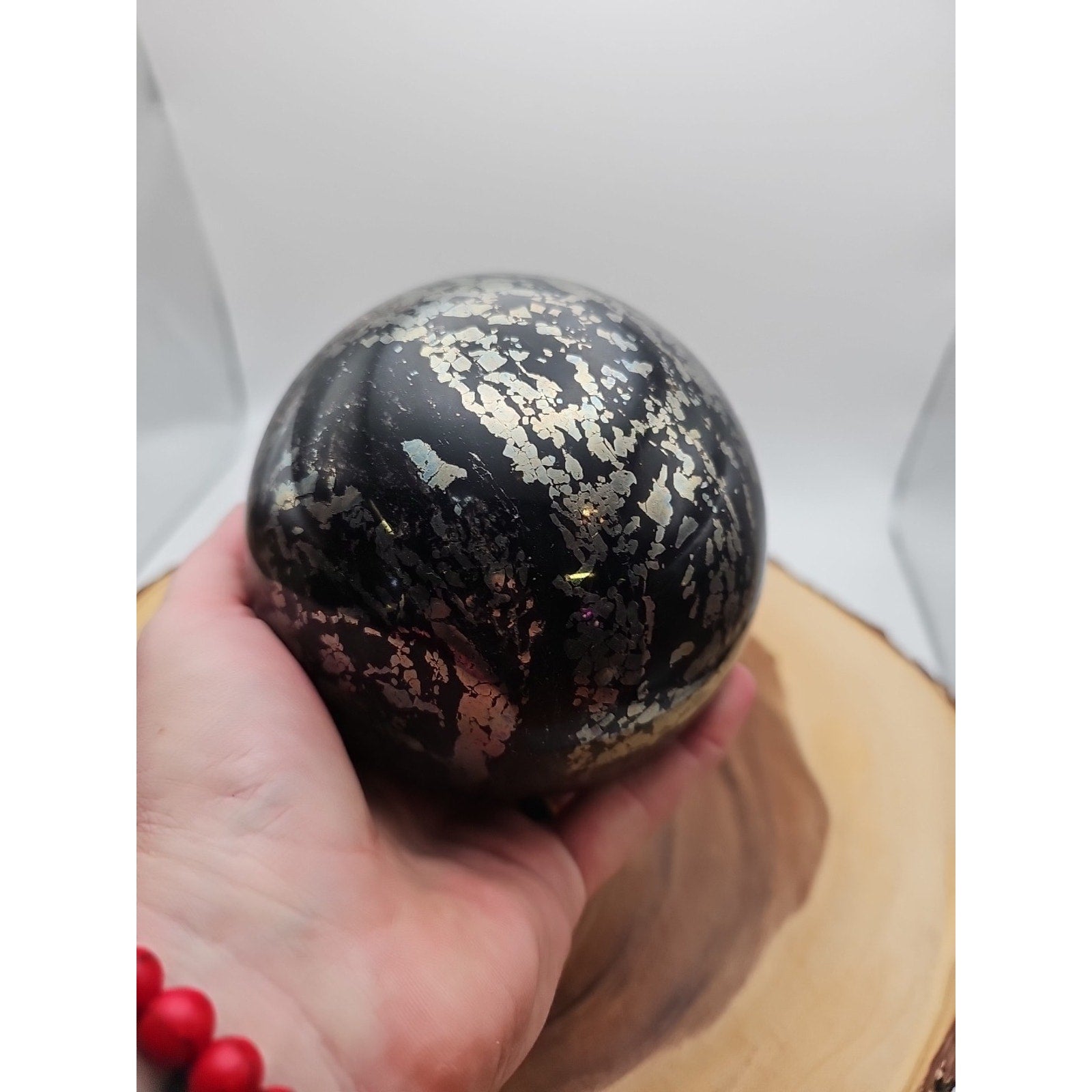 7.37LB Natural chalcopyrite Quartz Magic Crystal Healing Ball Sphere Healing
