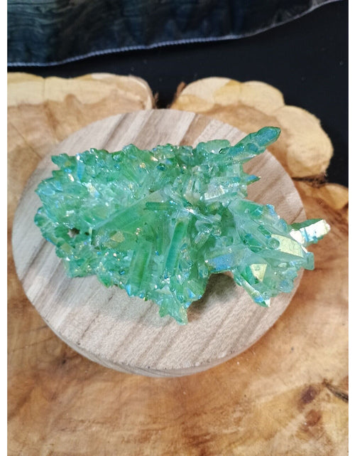 Load image into Gallery viewer, 0.7lbRainbow Aqua Aura Quartz Crystal Cluster Points Titanium Coating
