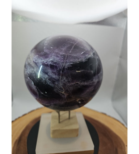 6.4" Natural Rainbow Fluorite Quartz Crystal Sphere