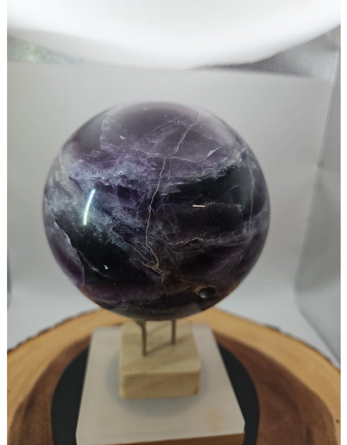 Load image into Gallery viewer, 6.4&quot; Natural Rainbow Fluorite Quartz Crystal Sphere
