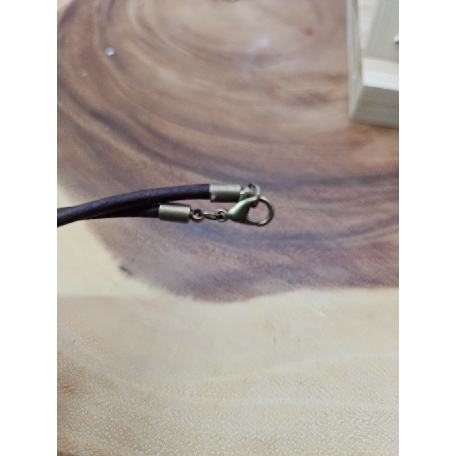 Quartz Lucky Pendant Leather Cord