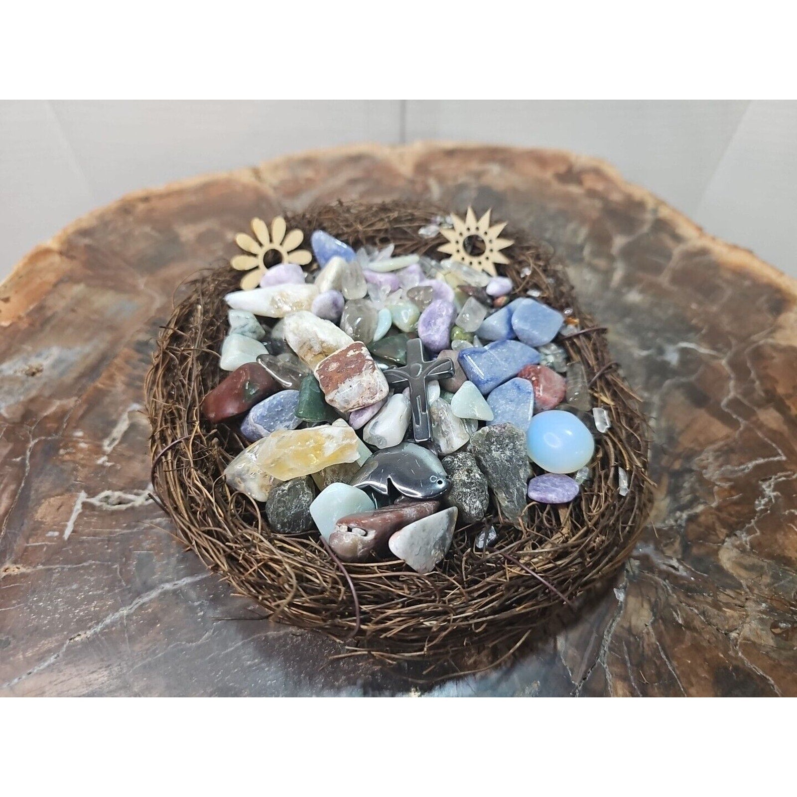 Tumbled Stones In Birds Nest 400g