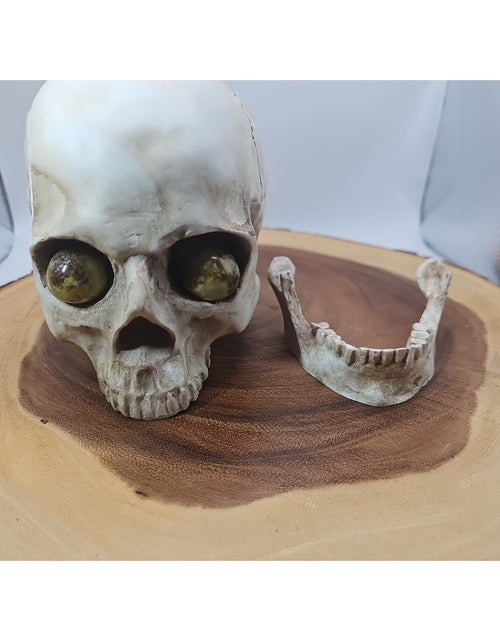 Load image into Gallery viewer, Resin Skull W/Ocean Jasper Quartz Eyes
