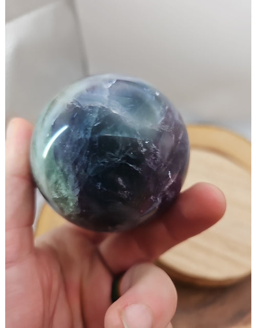 Load image into Gallery viewer, 1.10lb Natural Rainbow Fluorite Quartz Crystal Sphere Ball Polished
