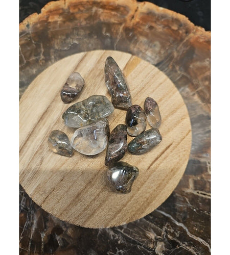 10Pcs Natural Phantom Ghost Clear Quartz Crystal Stone Tumbled Healing Brazil