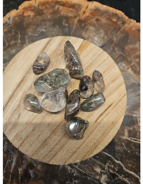 Load image into Gallery viewer, 10Pcs Natural Phantom Ghost Clear Quartz Crystal Stone Tumbled Healing Brazil
