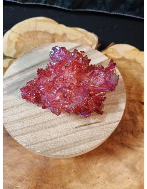 Load image into Gallery viewer, 0.6lb Rainbow Aqua Aura Quartz Crystal Cluster Points Titanium Coating
