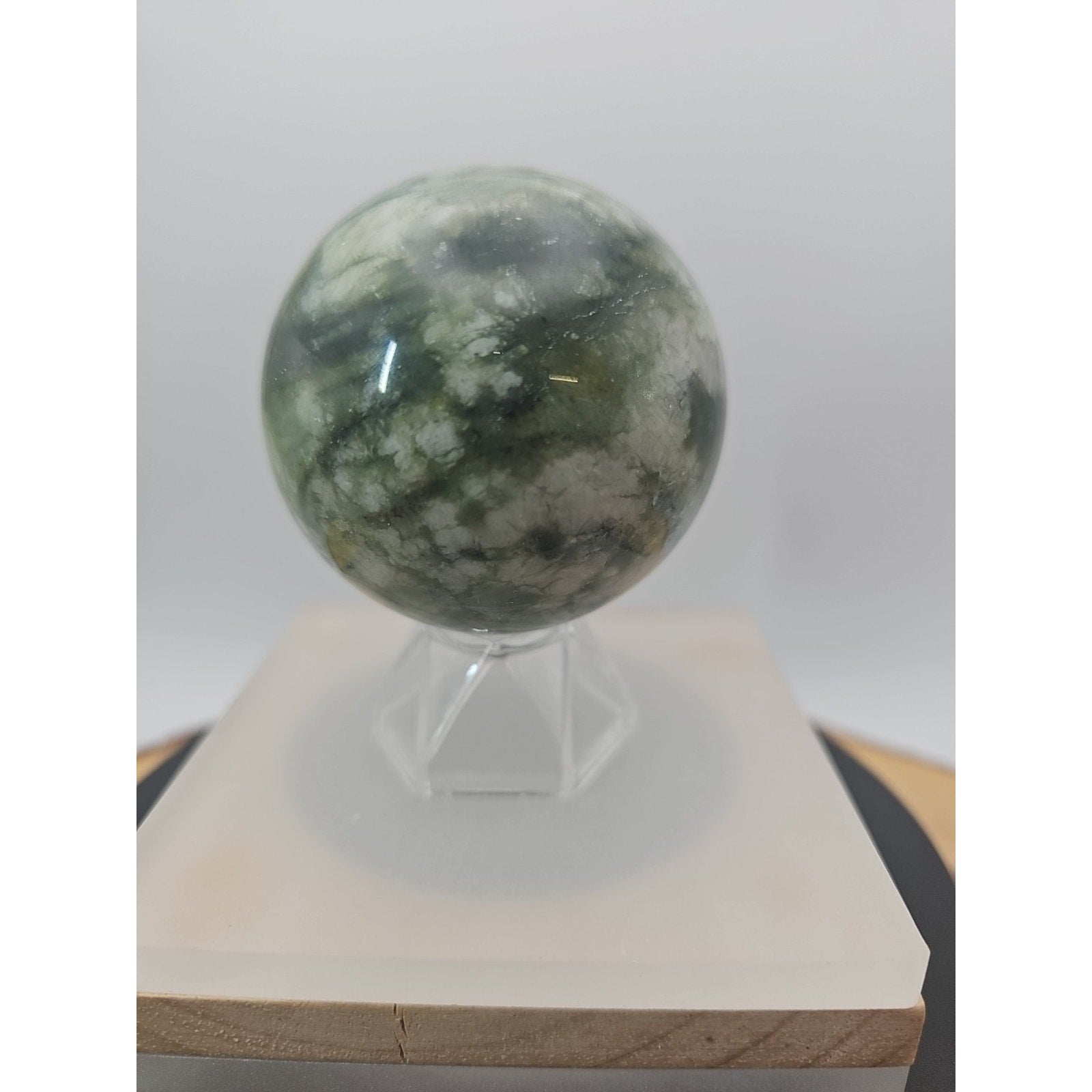 Green Ocean Jasper Sphere - 61mm, 318g - Stunning Crystal