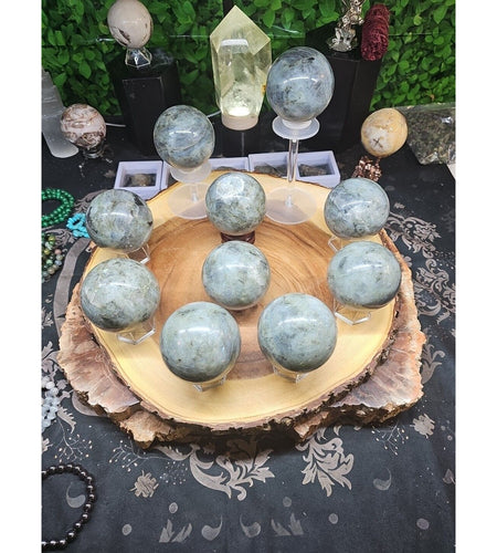 .95LB Avg 1Pc Natural Rainbow Labradorite Crystal Sphere Ball Polished