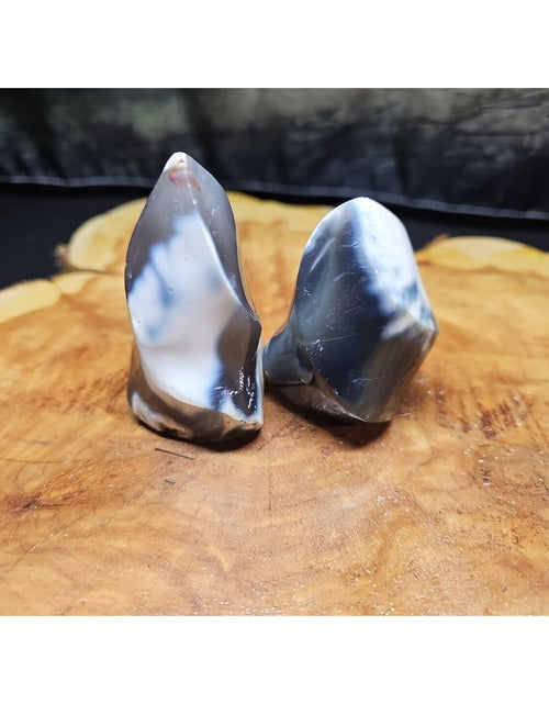 Load image into Gallery viewer, 2Pcs Natural Orca Agate Killer Whale Carnelian Crystal Flame Point Healing
