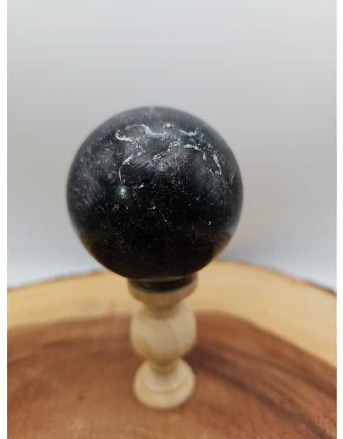 Load image into Gallery viewer, Arfvedsonite Garnet Sphere 276g With Stand

