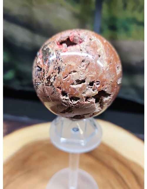 Load image into Gallery viewer, .74LB Natural Vesuvianite Agate Carnelian Crystal Geode Sphere Ball Healing
