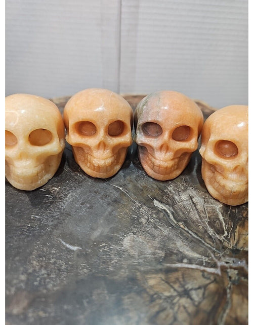 Load image into Gallery viewer, 1Pcs Natural Sunstone Quartz Crystal Skull Carving Head Healing Brazil
